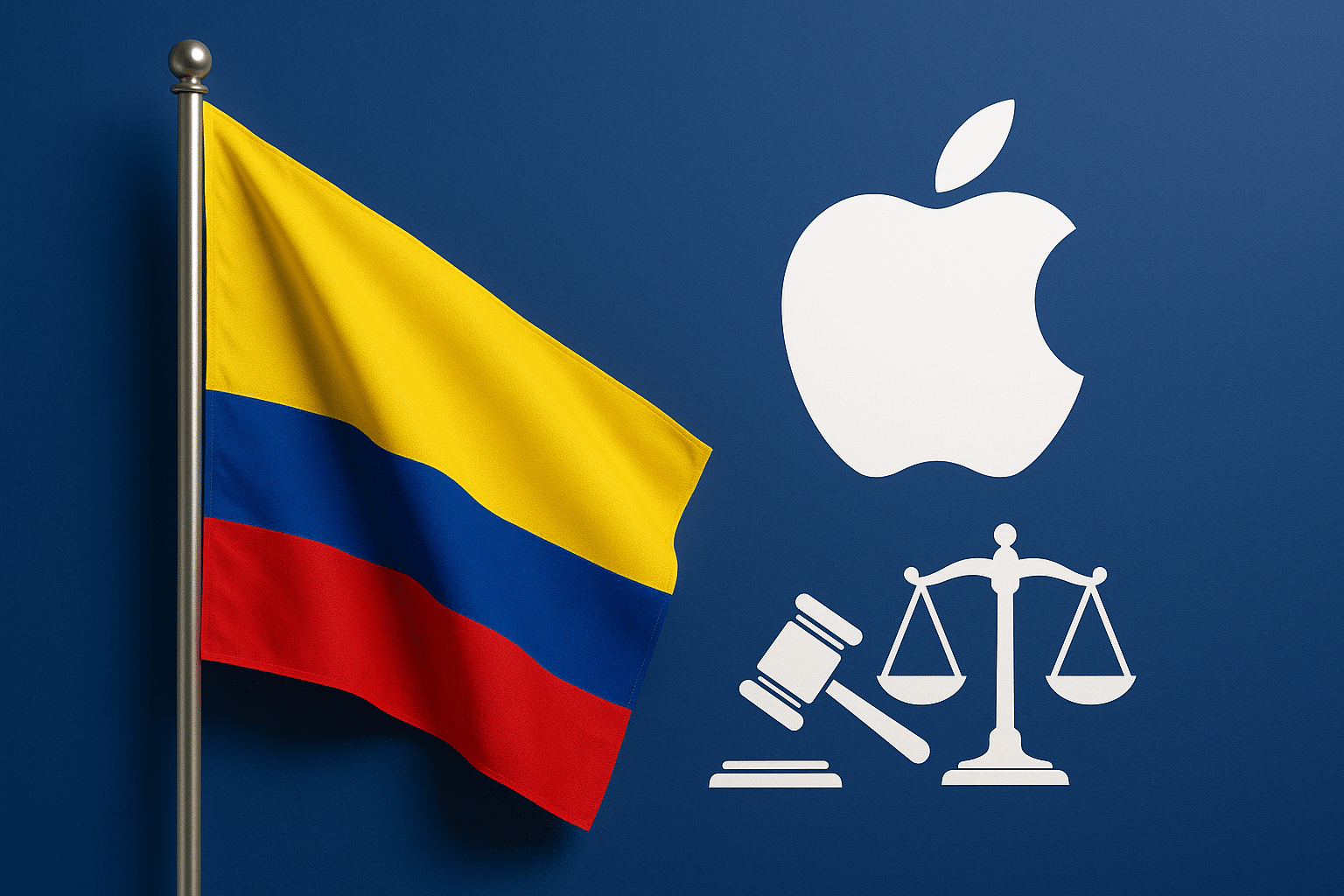Colombia Flag with Apple logo