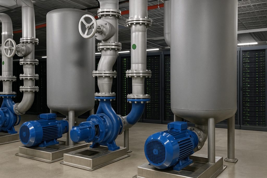 Data center water cooling system powering ChatGPT AI models