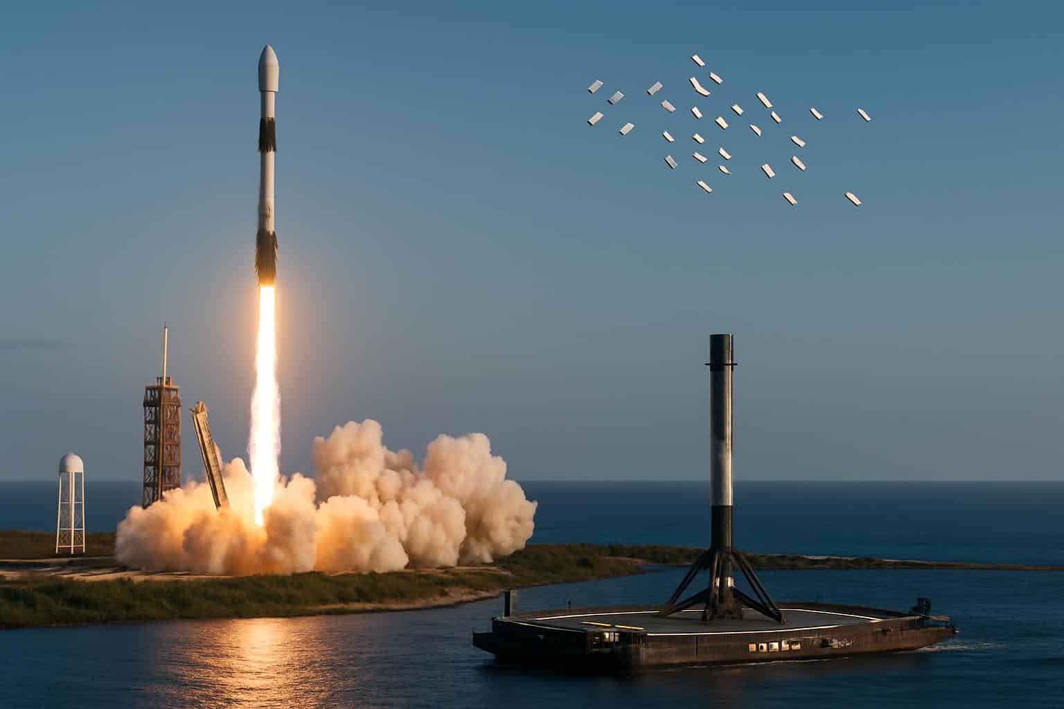 SpaceX Falcon 9 lifts off from Cape Canaveral, deploying 28 Starlink satellites