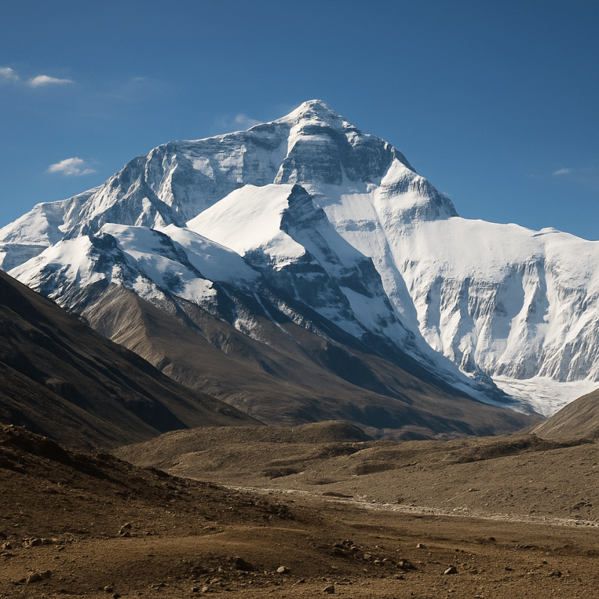 A breathtaking view of the North Face of Mount Everest