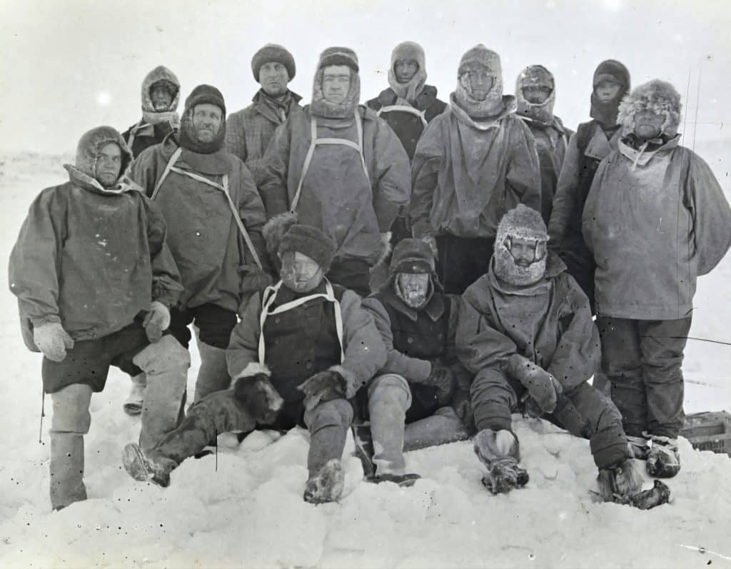 Historical photo of climbers on the Everest North Face in the 1920s