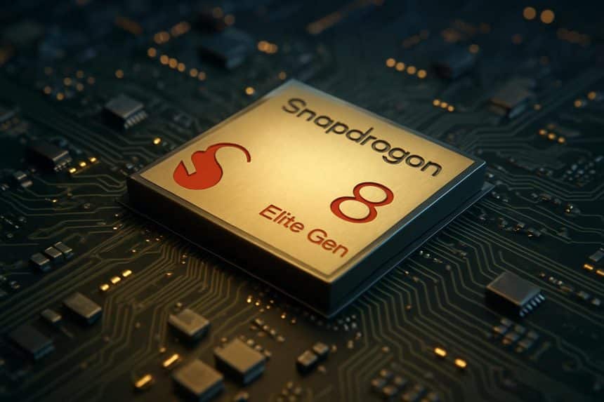 Qualcomm Snapdragon 8 Elite Gen 5 processor showcasing flagship performance and speed