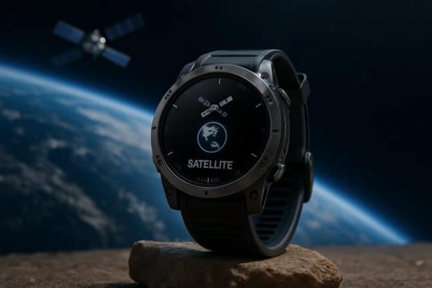 Garmin smartwatch with satellite connectivity and rugged outdoor design
