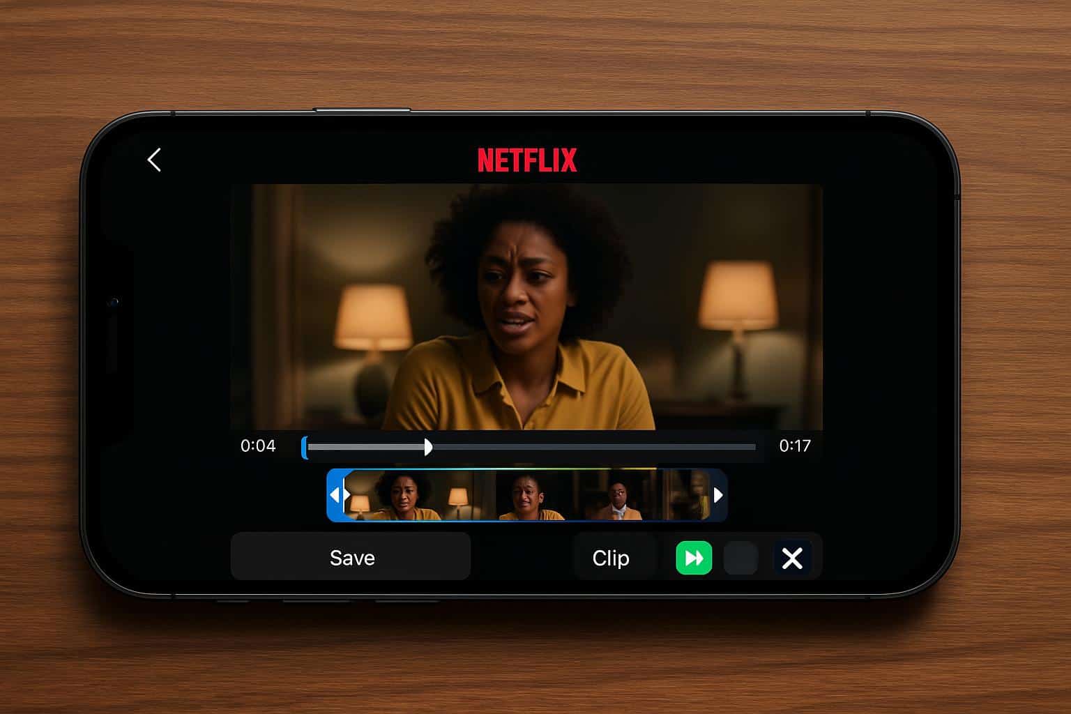 Netflix Moments on iOS shown on iPhone with revamped scene sharing feature