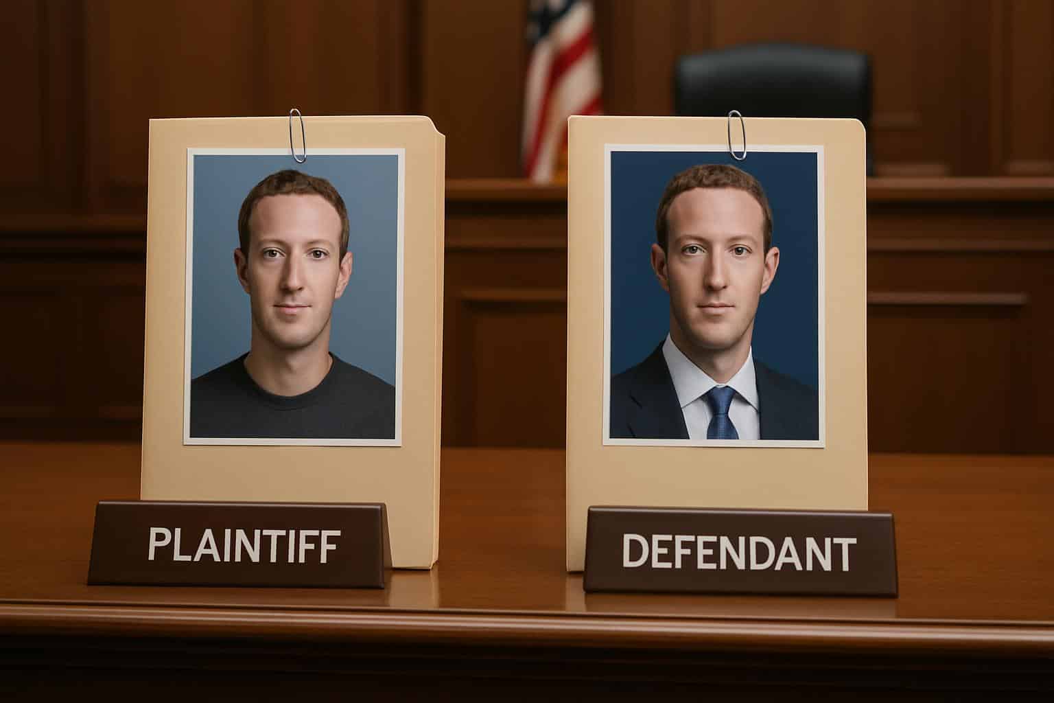 Mark Zuckerberg sues Mark Zuckerberg over Facebook bans, lawsuit concept with Facebook logo