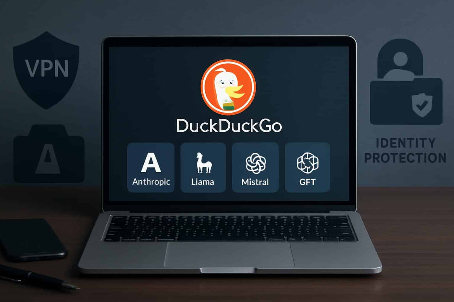 DuckDuckGo logo with top AI model icons for .99 bundle subscription plan
