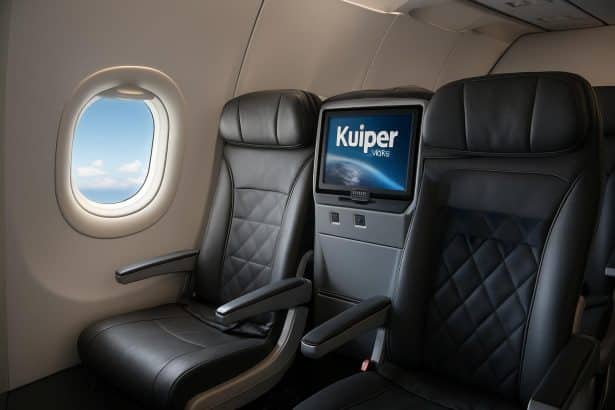 JetBlue aircraft with Amazon Kuiper satellite internet offering free in-flight Wi‑Fi
