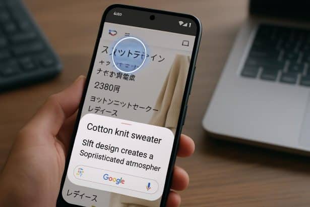 Google Circle to Search translating text while scrolling on Android phone