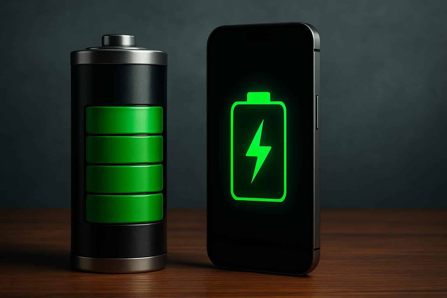 iPhone 17 Pro with full battery icon, signaling major battery life boost