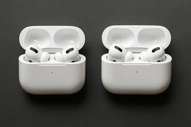 Two AirPods Pro 3 models compared side by side, highlighting key differences