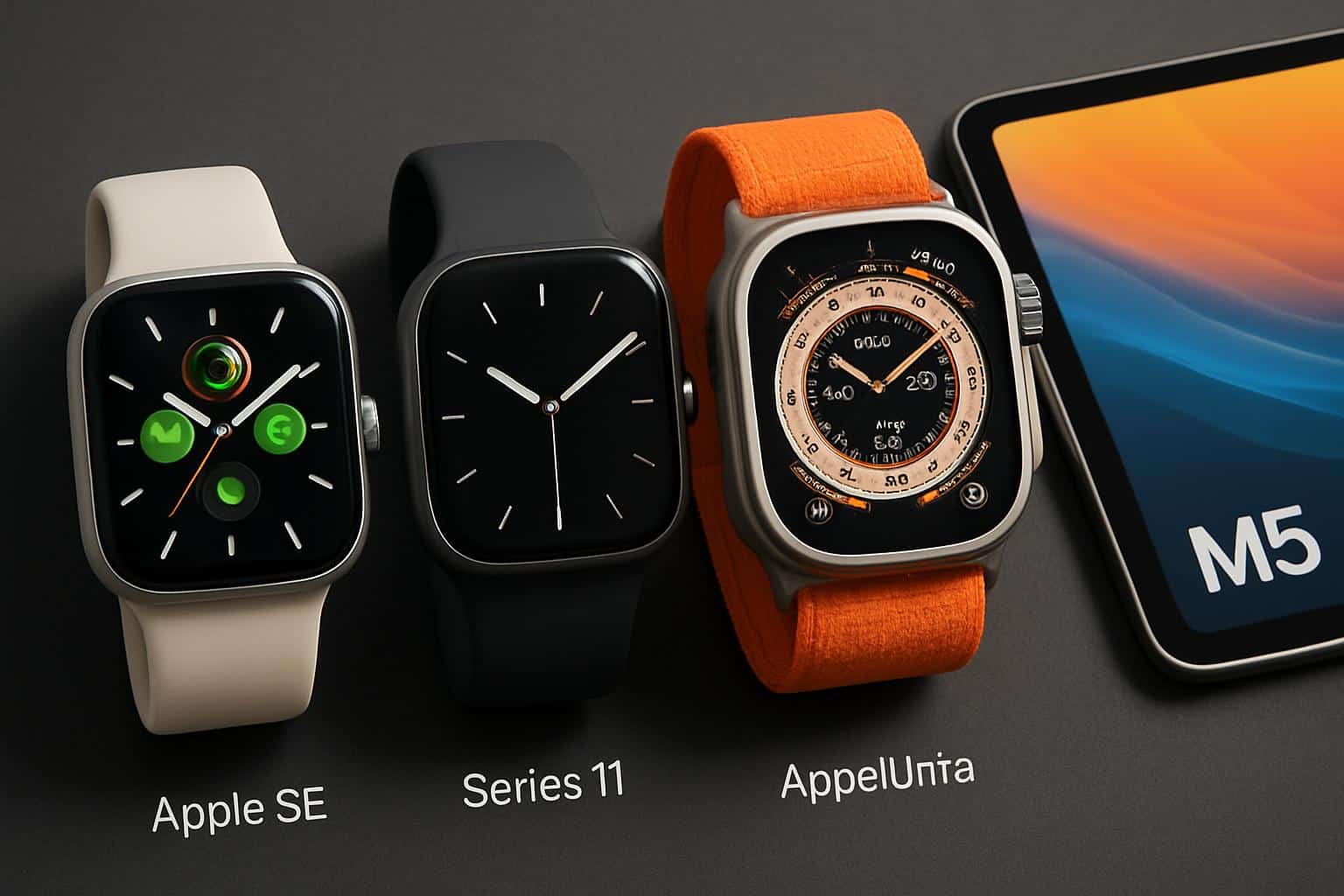 Concept render showing Apple Watch SE 3, Ultra 3 and Series 11 amid leak reports