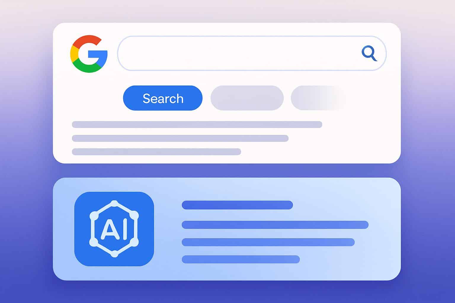 Google Search interface highlighting AI Mode as default search option