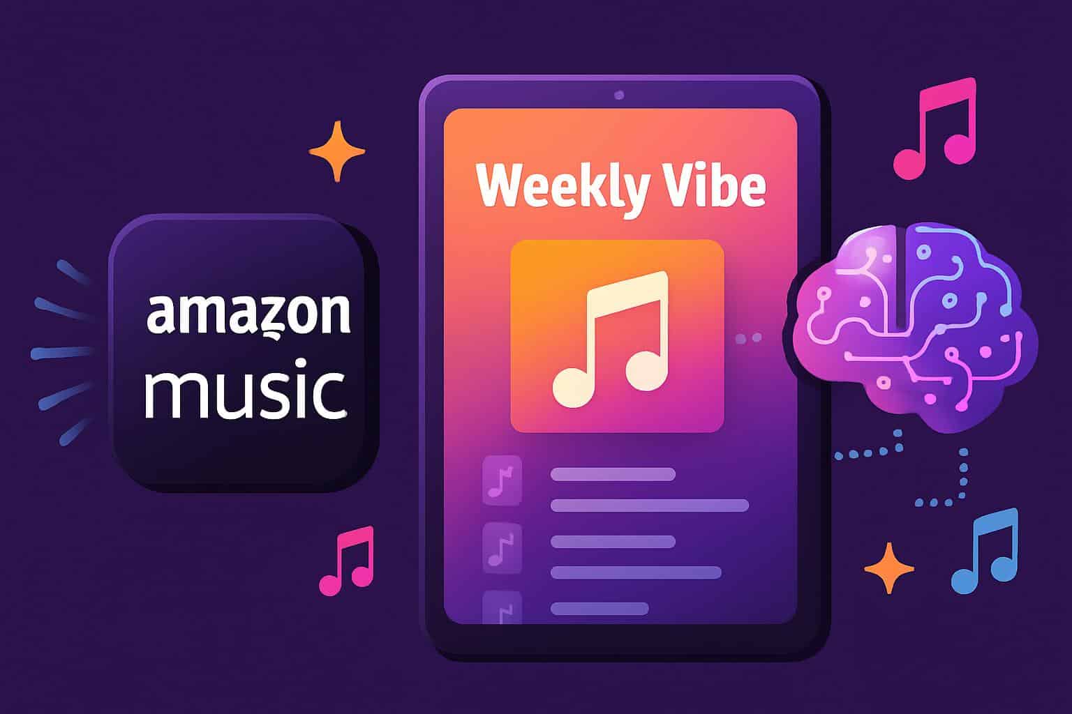 Amazon Music AI Weekly Vibe playlists concept with AI-driven music curation