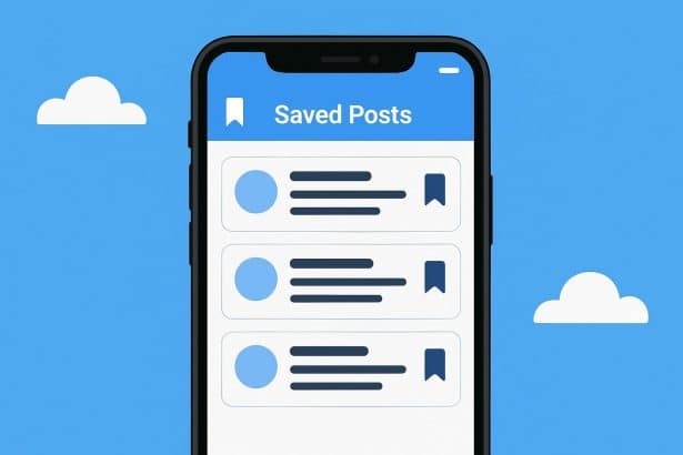 Bluesky interface showing the new private Saved Posts bookmarks feature