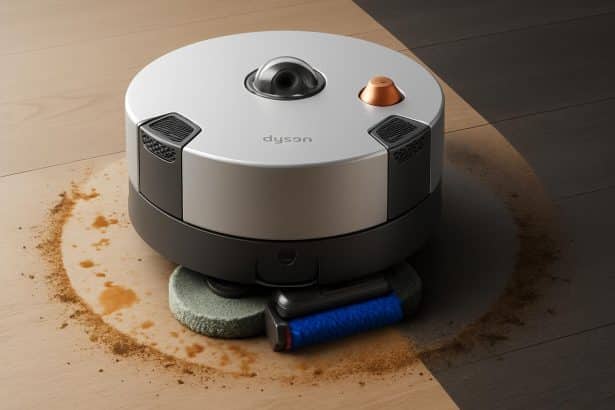 Dyson Spot+Scrub AI robot vacuum-mop showcased in sleek home setting