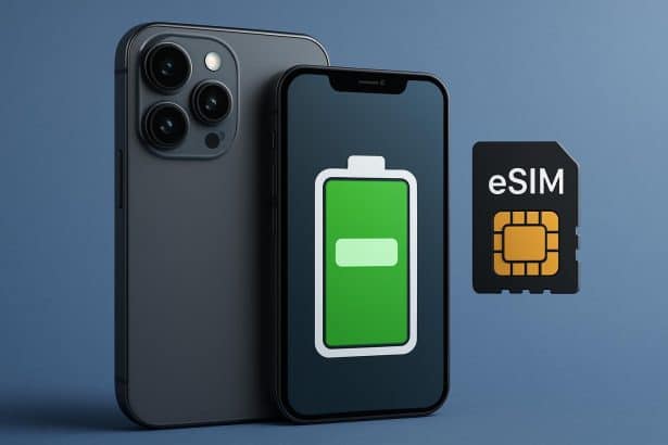 iPhone 17 eSIM concept with larger battery capacity and no SIM tray