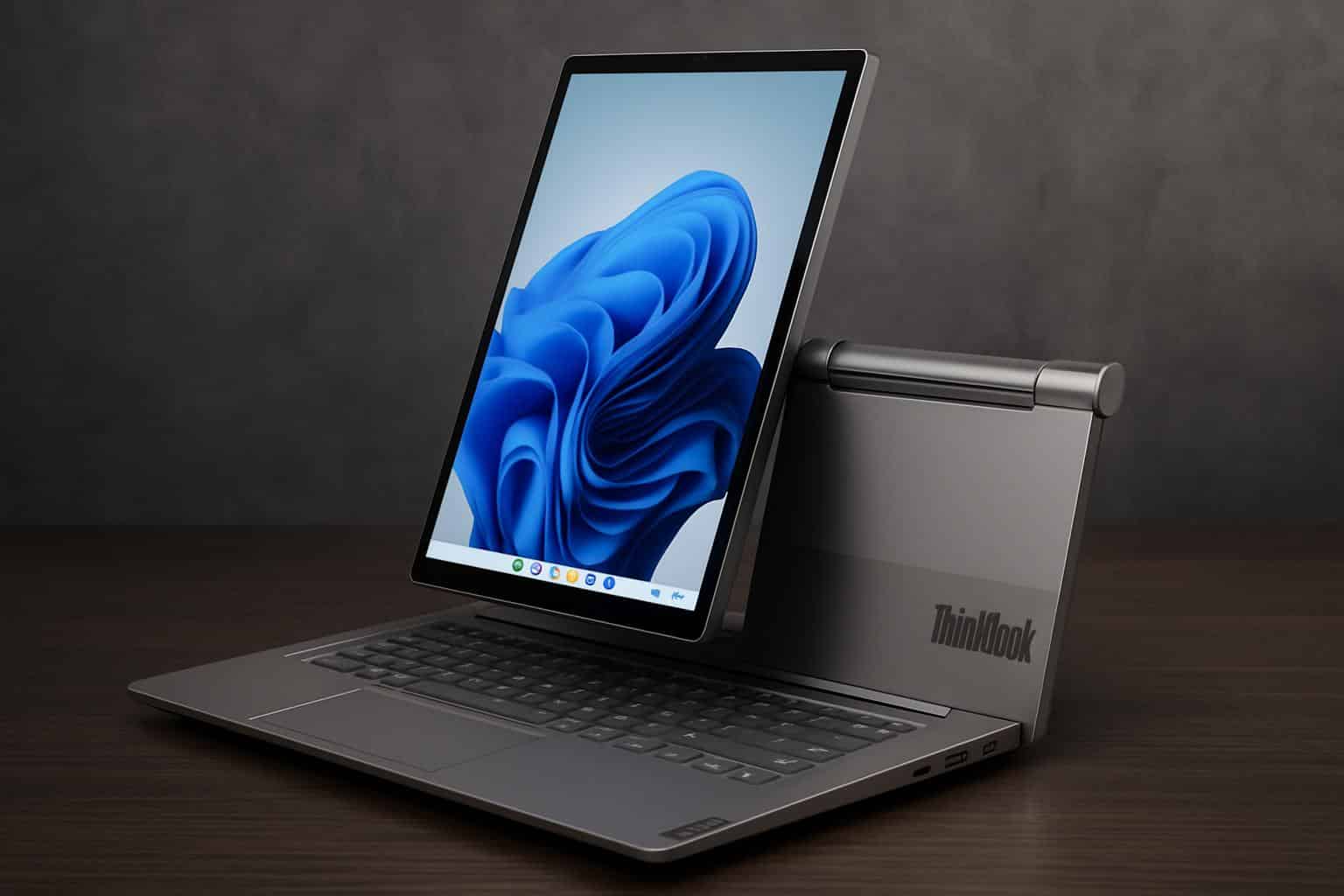 Lenovo ThinkBook VertiFlex laptop showcasing rotating display feature