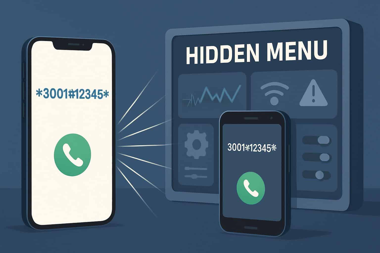USSD secret phone codes shown in dialer to unlock hidden menus and settings