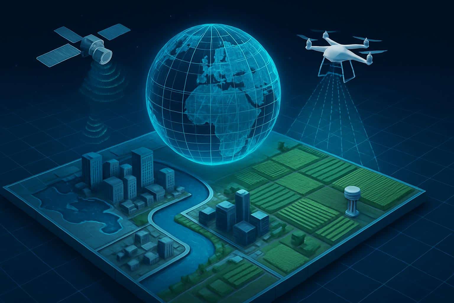 Real-time 3D digital twin of Earth with dynamic geospatial mapping, beyond GPS