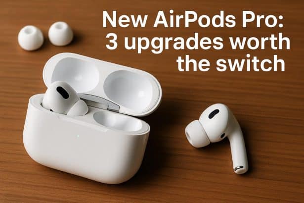 New AirPods Pro earbuds and USB-C charging case close-up