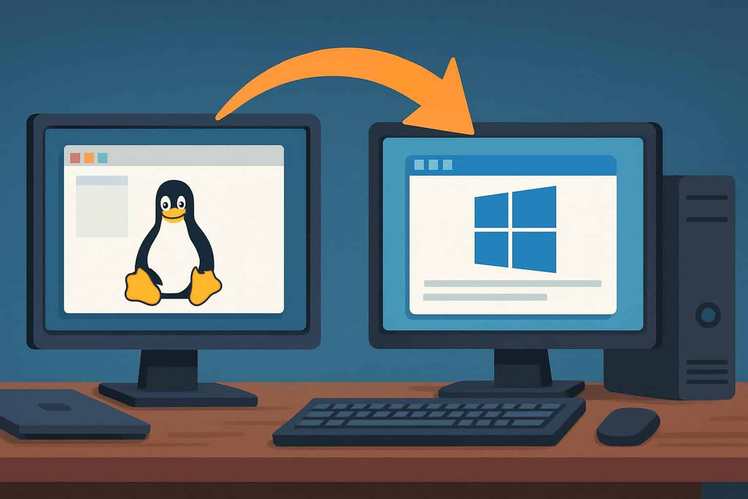 Windows apps on a Linux desktop using Wine, virtualization, and compatibility tools