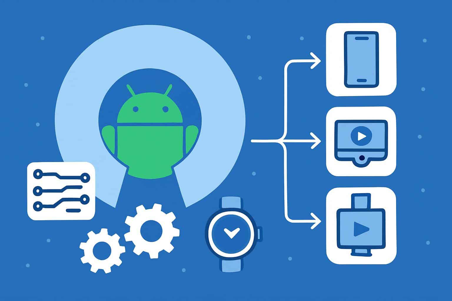 Android Open Source Project AOSP concept for Google's open-source Android OS