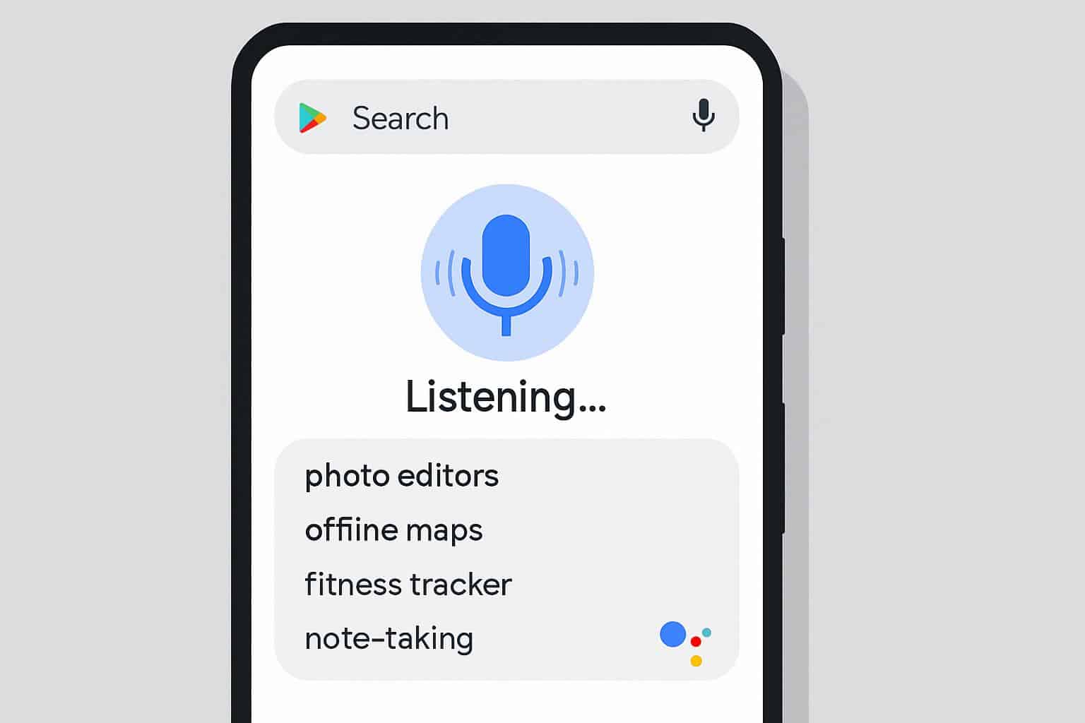 New Google Play Store voice search UI with mic button rolling out on Android