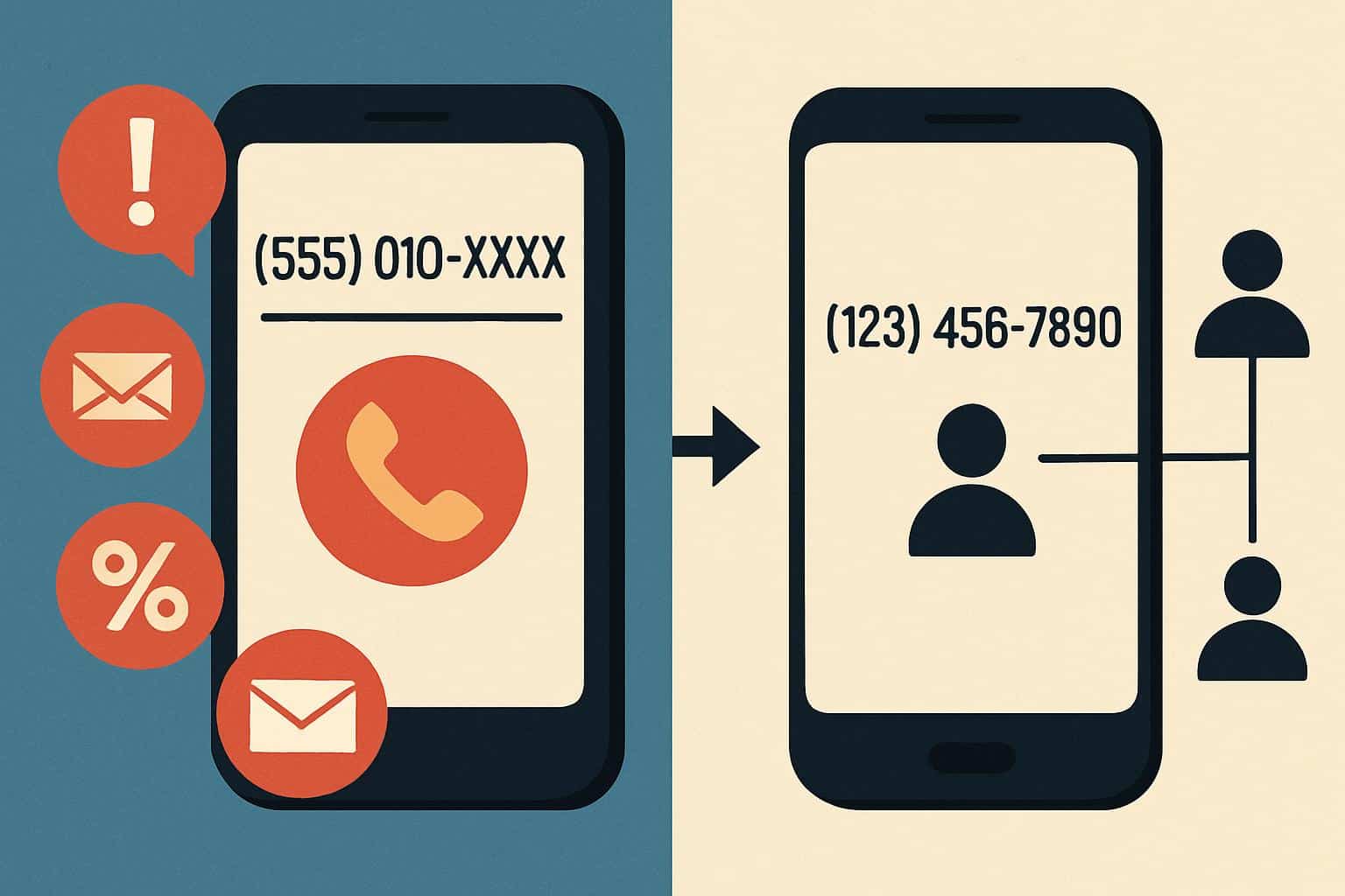 Privacy-first phone setup: personal number protected, companies get a burner number