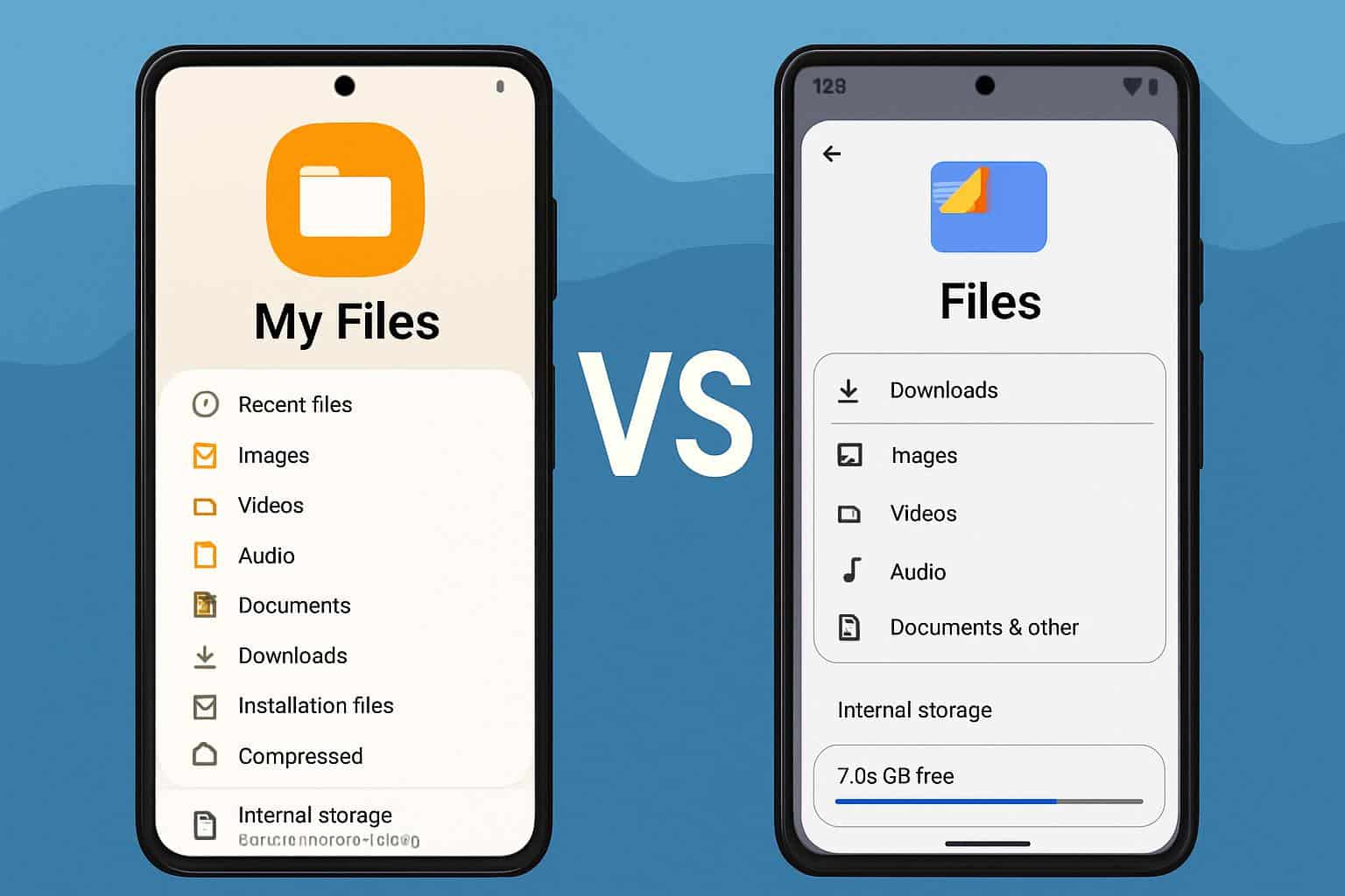 Samsung app icon beside Google Pixel phone, highlighting the missing Samsung app