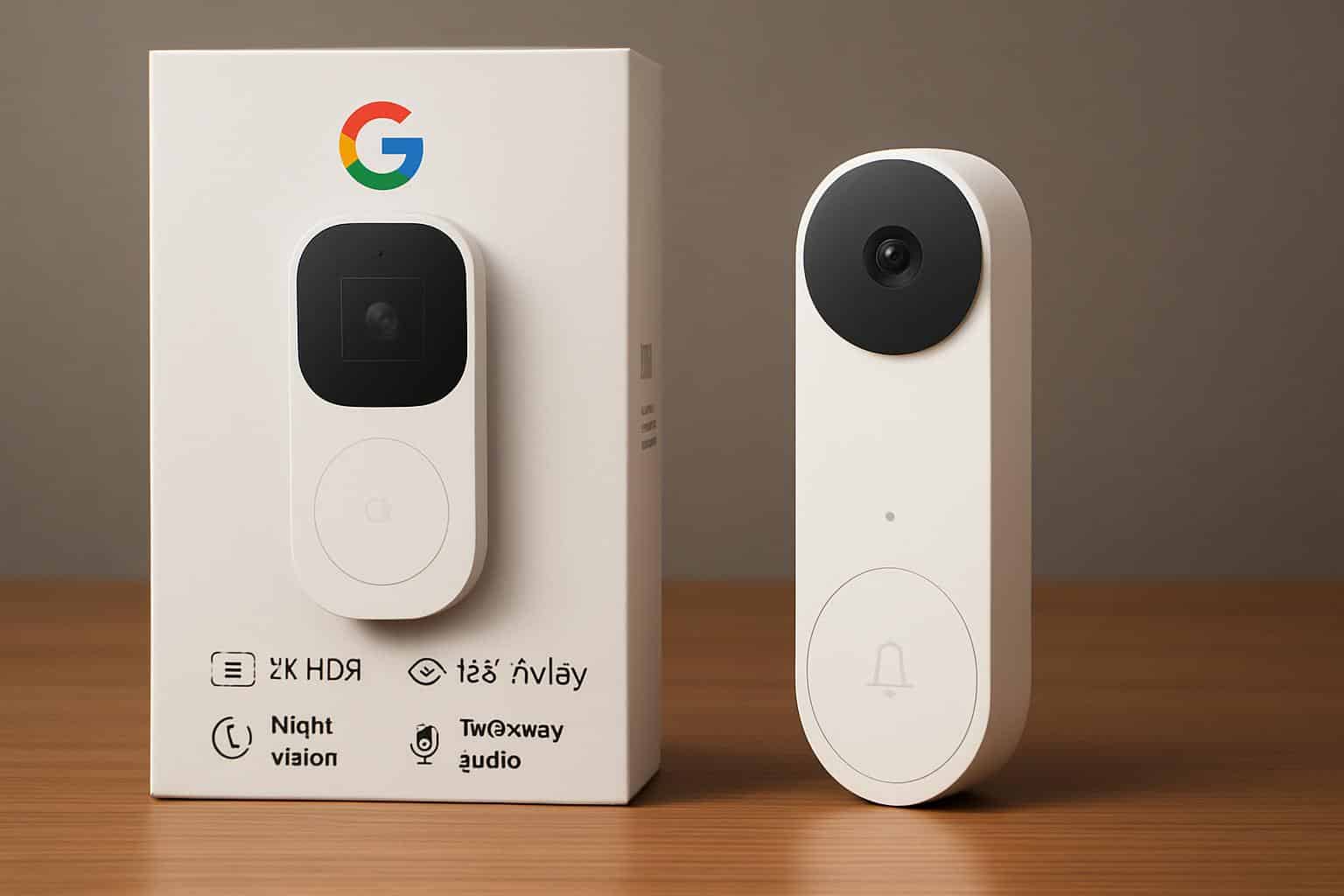 Leaked Google Nest Doorbell 2K retail box showing key specifications