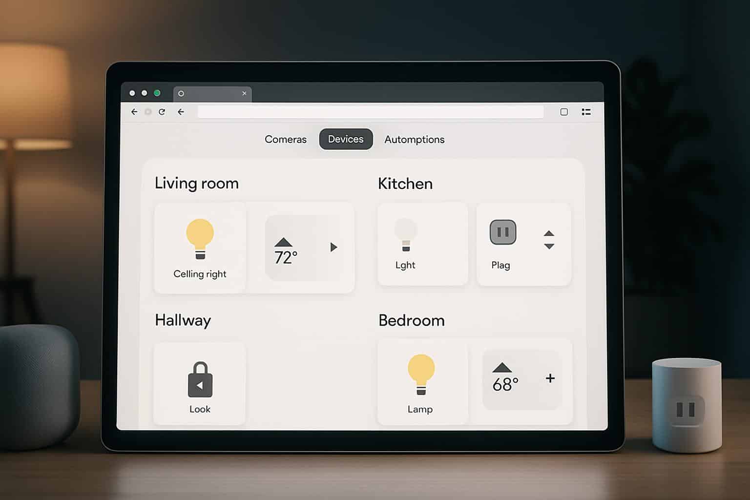 Google Home web app unified device controls dashboard for smart home devices