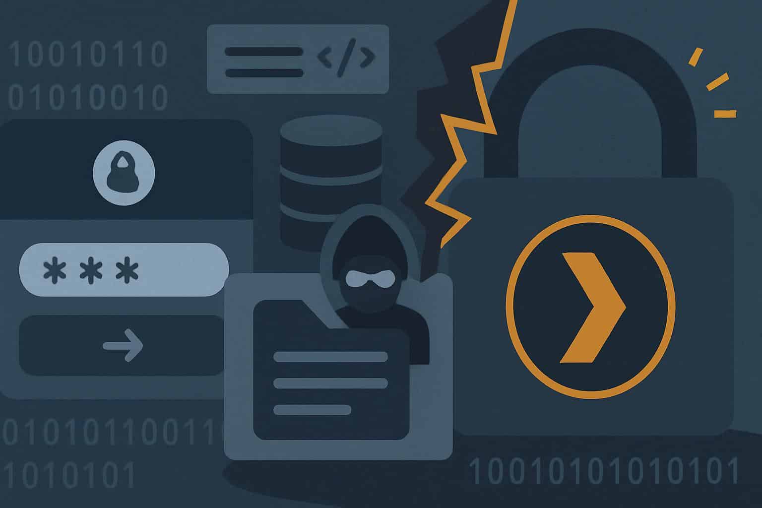 Plex logo with padlock and warning symbol urging password resets after data breach