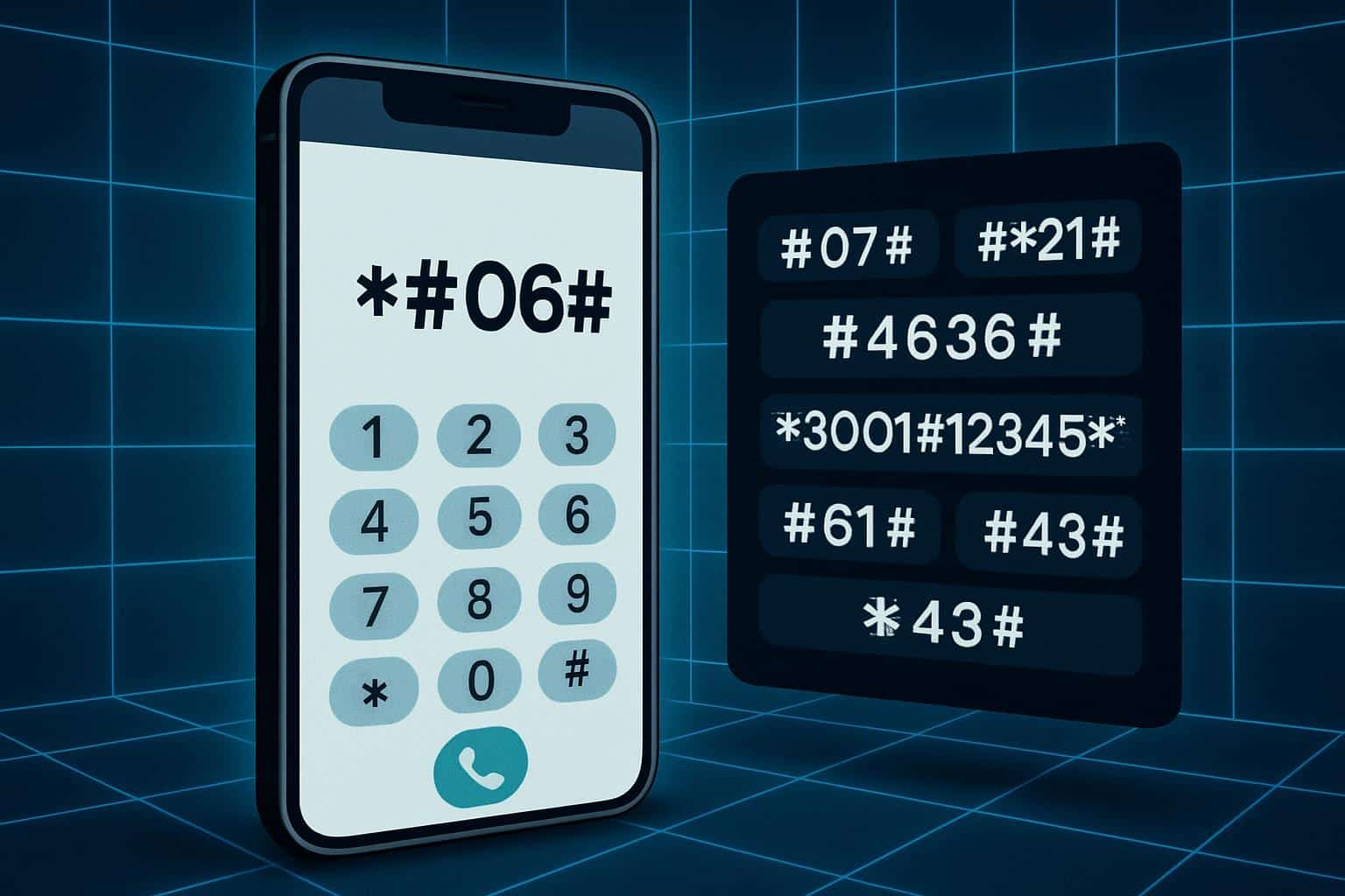 Smartphone dialer with secret codes unlocking hidden phone menus