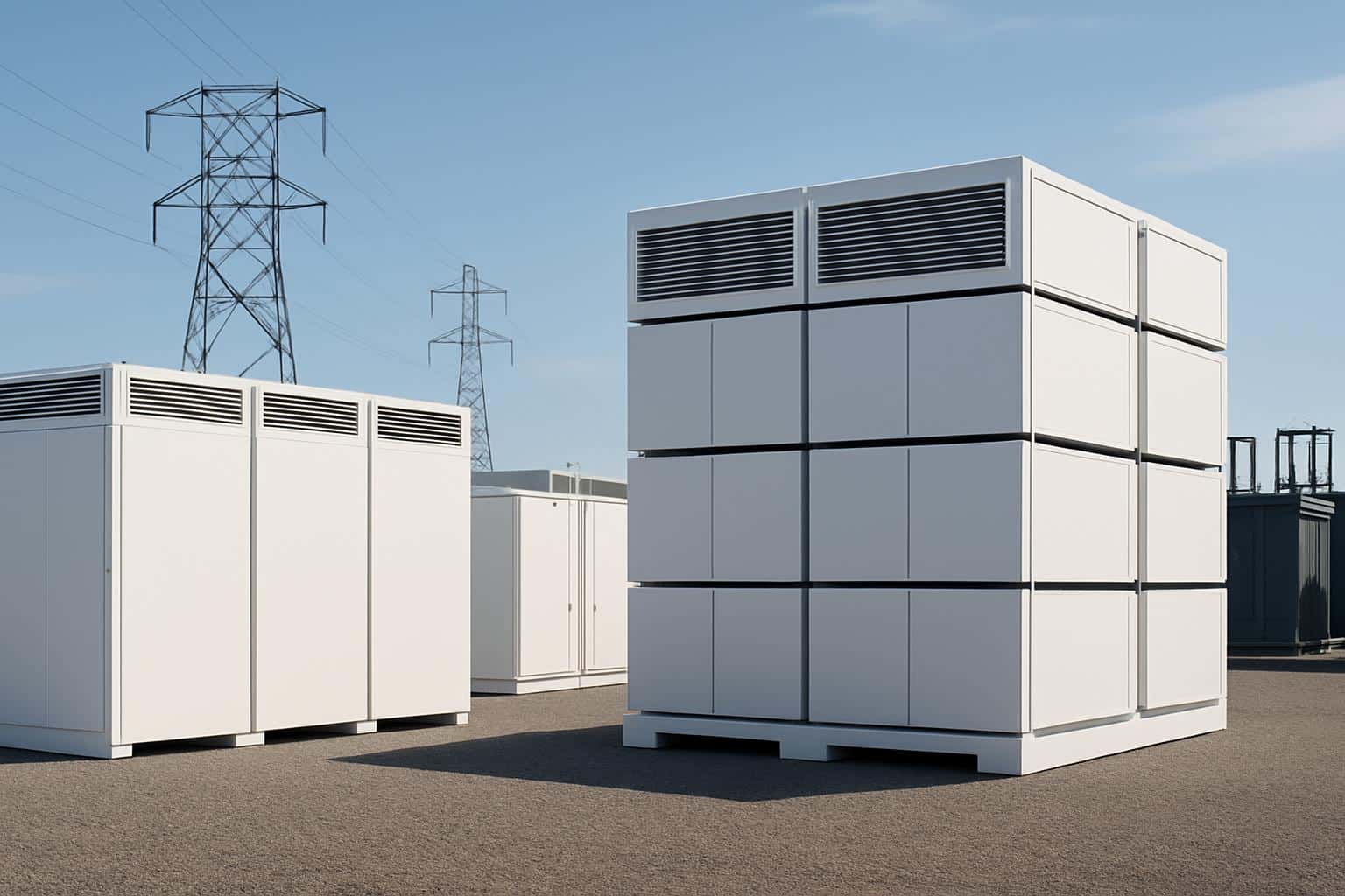 Tesla Megapack energy storage units at a grid site after product overhaul