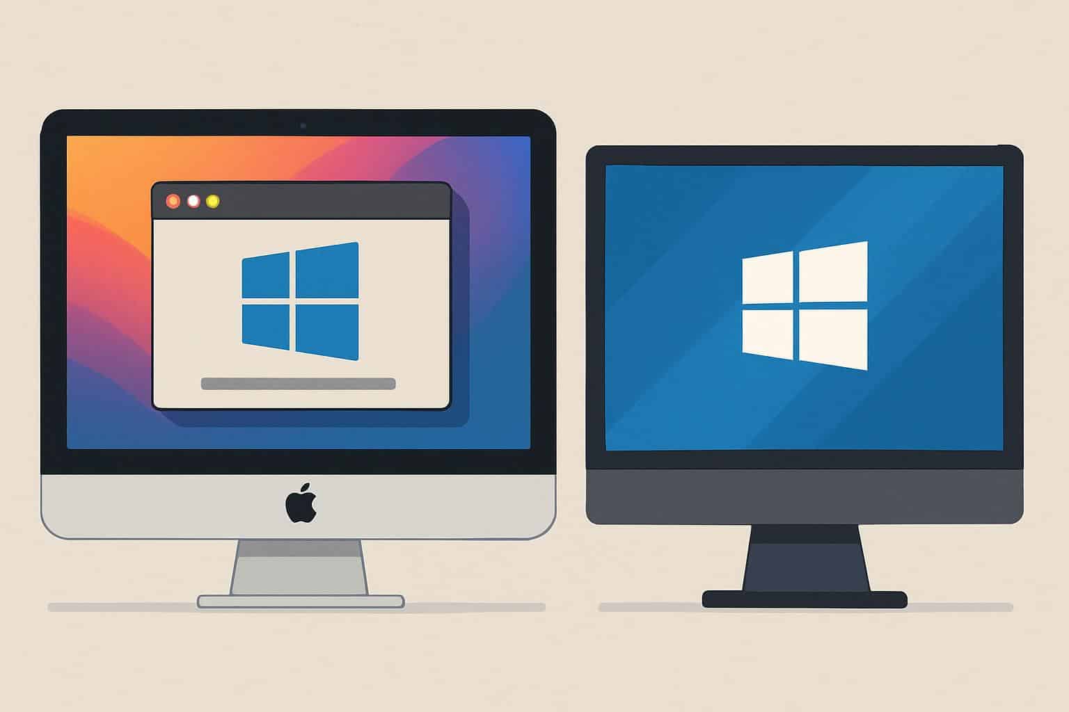 Mac running Windows apps on macOS desktop