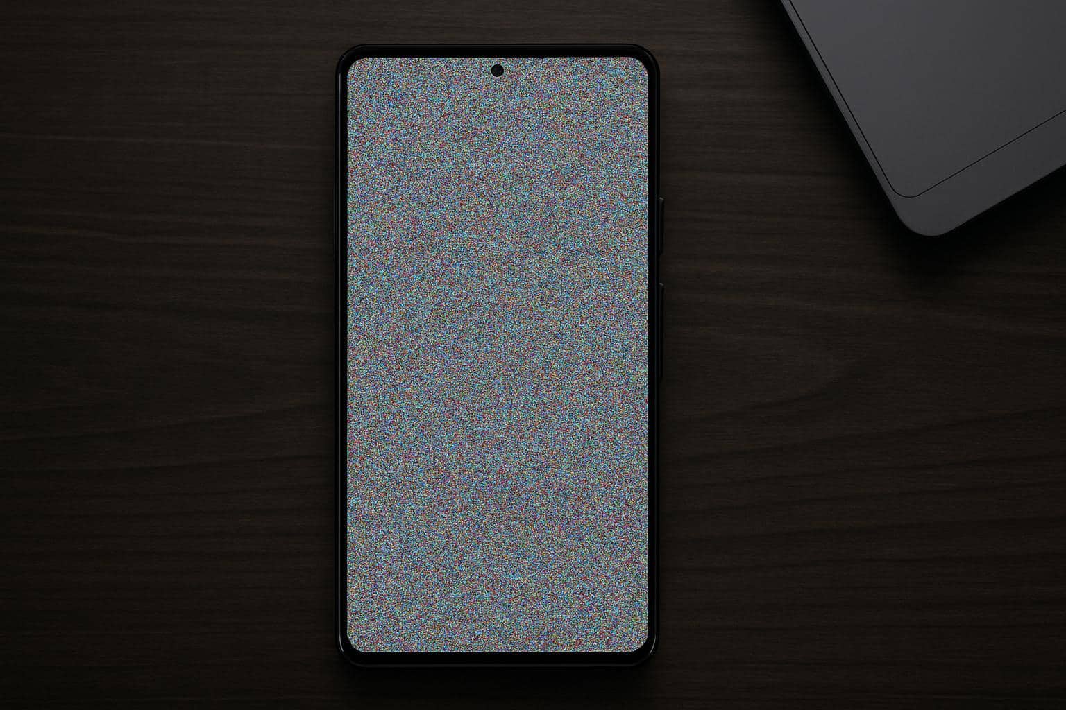 Google Pixel 10 smartphone with snowy, frozen screen issue