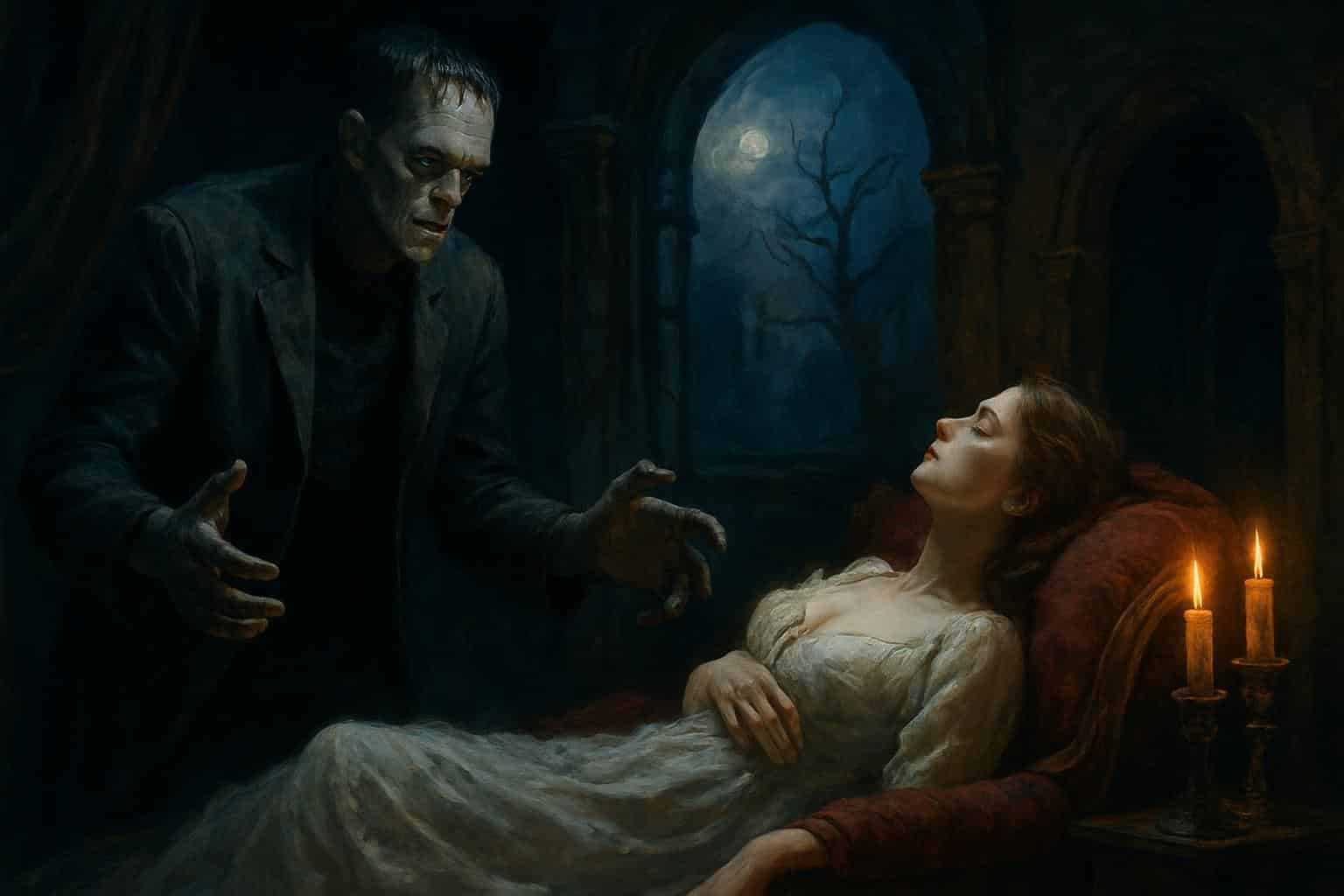 Guillermo del Toro’s Frankenstein fuses gothic horror and romance in atmospheric art