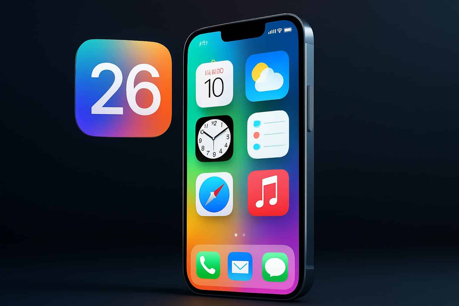 iPhone showing iOS 26 release update with Download and Install button