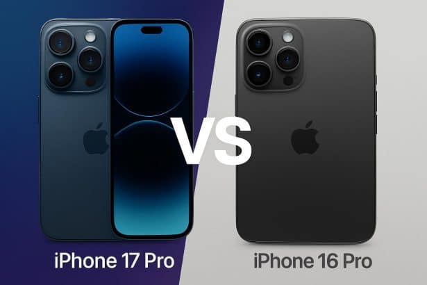 Apple iPhone 17 Pro vs iPhone 16 Pro side-by-side, design and camera differences