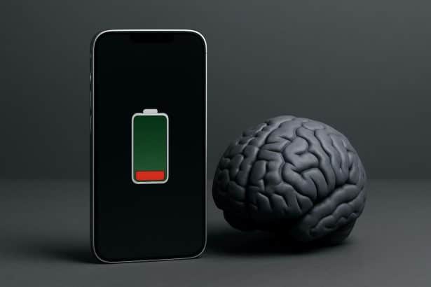 iPhone Air battery life concerns shown by low battery icon on screen