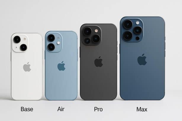 iPhone 17 lineup comparison: Base, Air, Pro, and Max models side by side