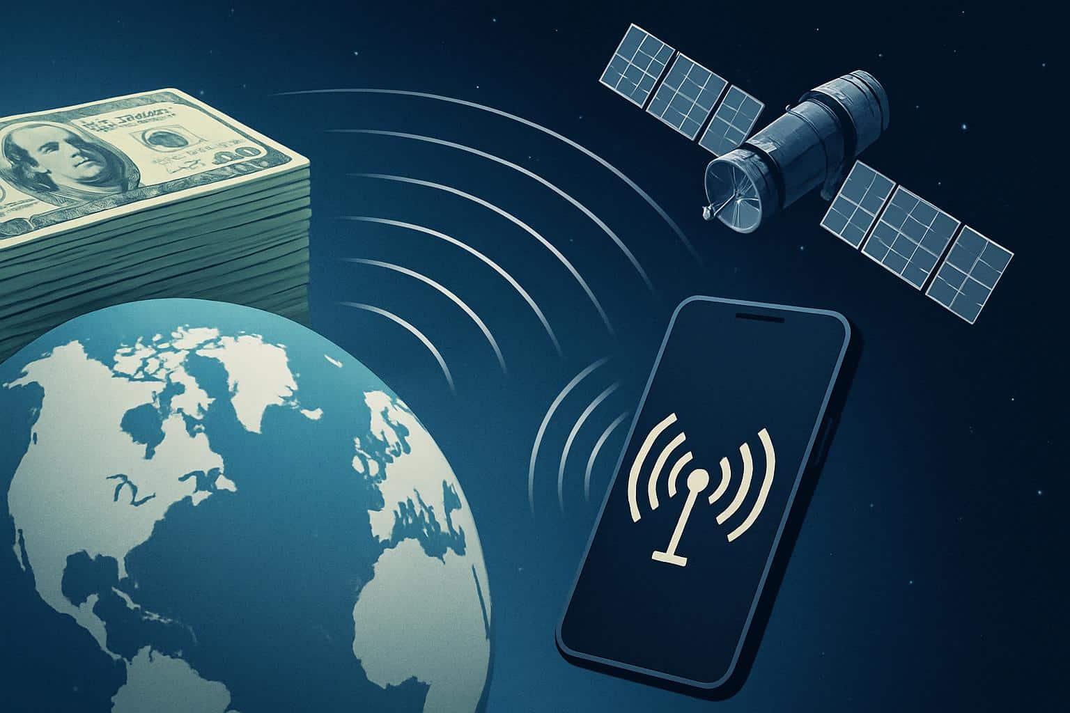 SpaceX Starlink Direct-to-Cell satellite linking low Earth orbit to smartphones