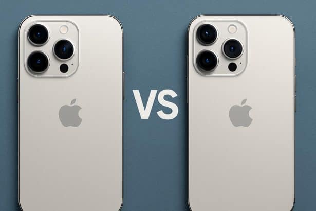 iPhone 17 Pro vs 16 Pro side-by-side comparison showing design and camera upgrades