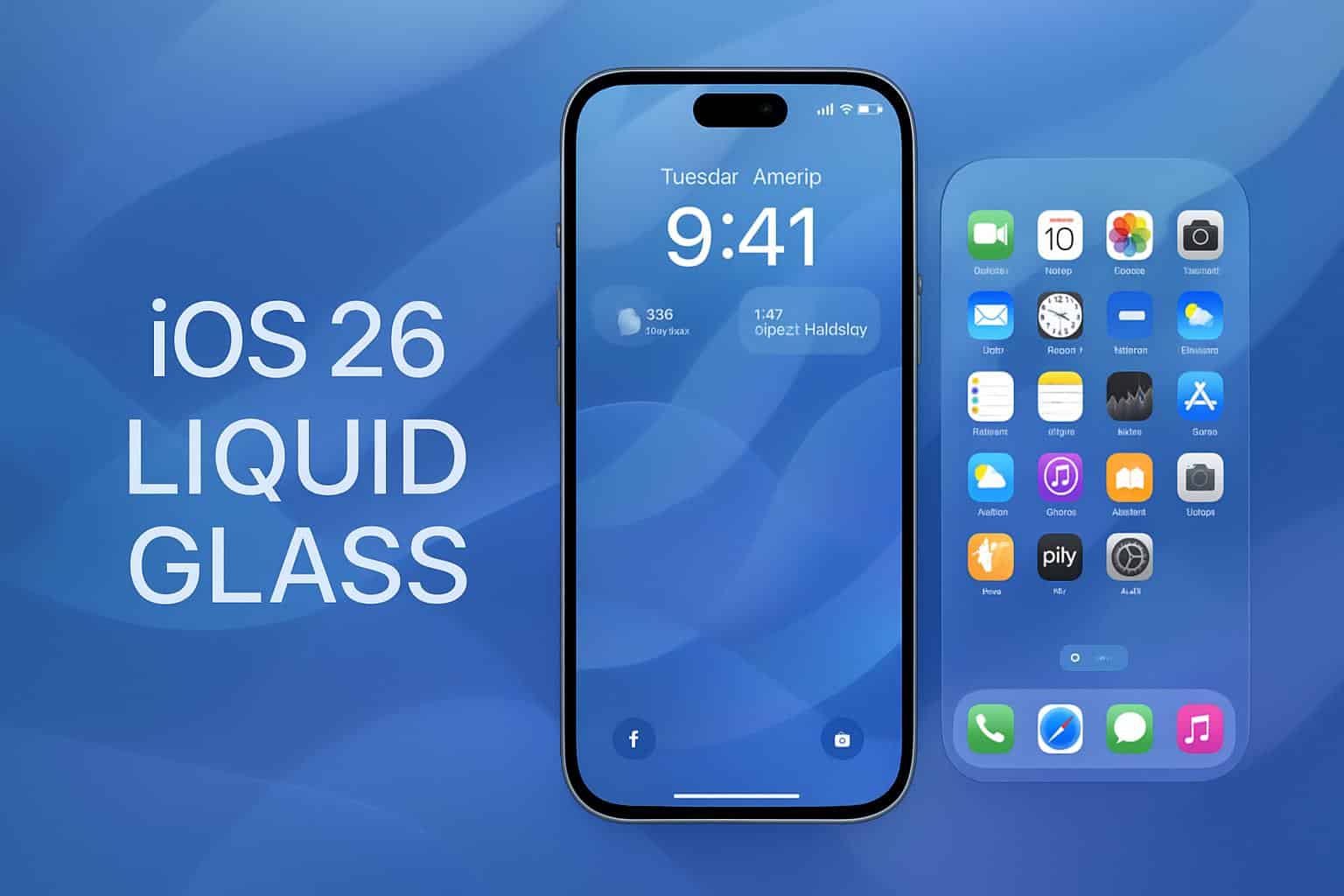 iOS 26 iPhone settings with Liquid Glass feature and four toggles to adjust