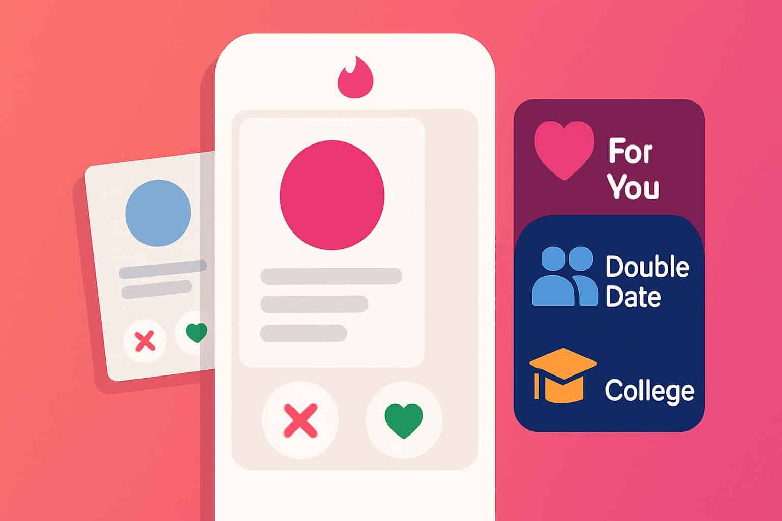 Tinder dating app rolls out For You, Double Date, and College modes