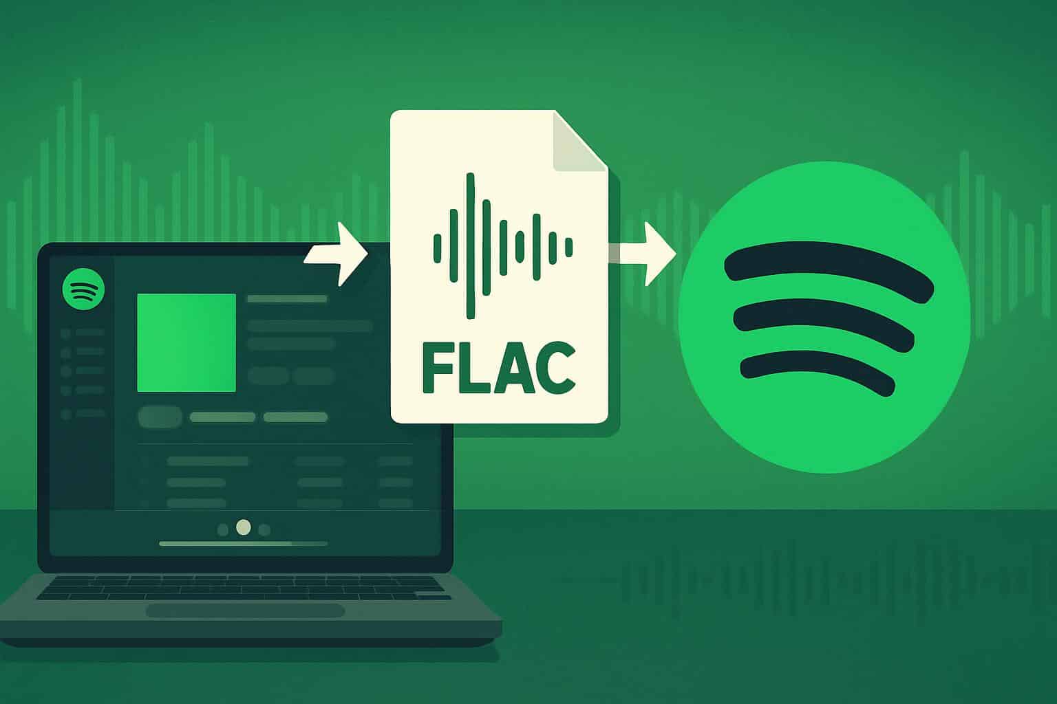 Spotify logo with audio waveforms highlighting lossless streaming for Premium subscribers