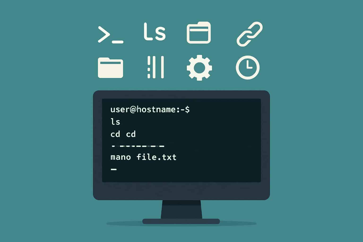 Linux command-line terminal with basic commands for beginners