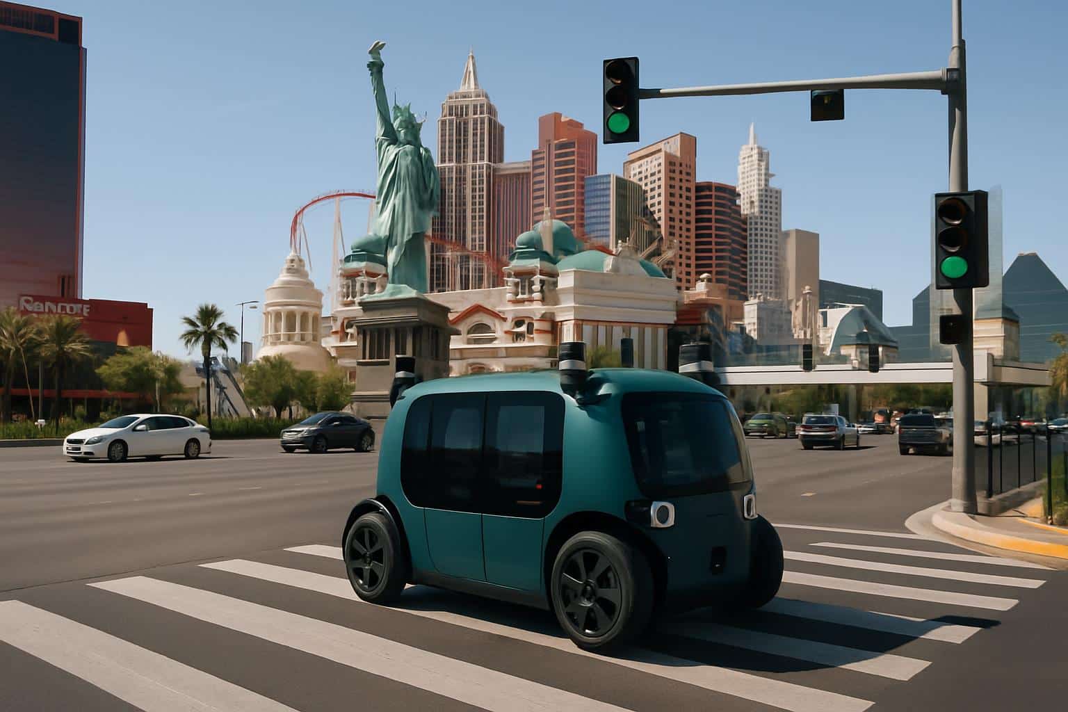 Zoox autonomous robotaxi debuts public rides on the Las Vegas Strip