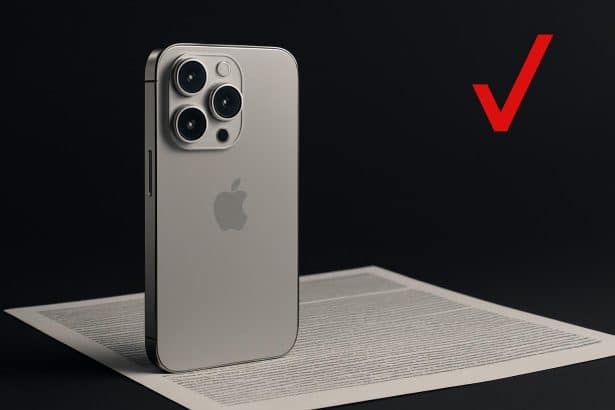 Verizon iPhone 17 Pro free deal promo highlighting the fine print