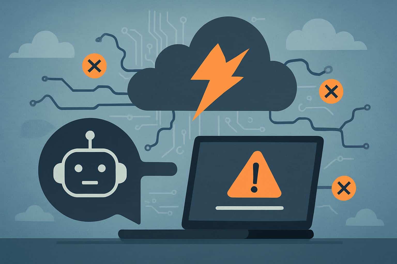 Anthropic outage affecting Claude and Console, downtime alert with error symbol